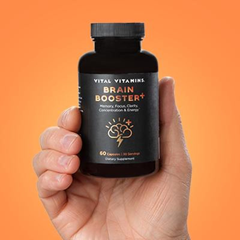Brain Booster plus for Memory, Focus, Concentration, Neuro Energy, Clarity - with Lion'S Mane Mushrooms