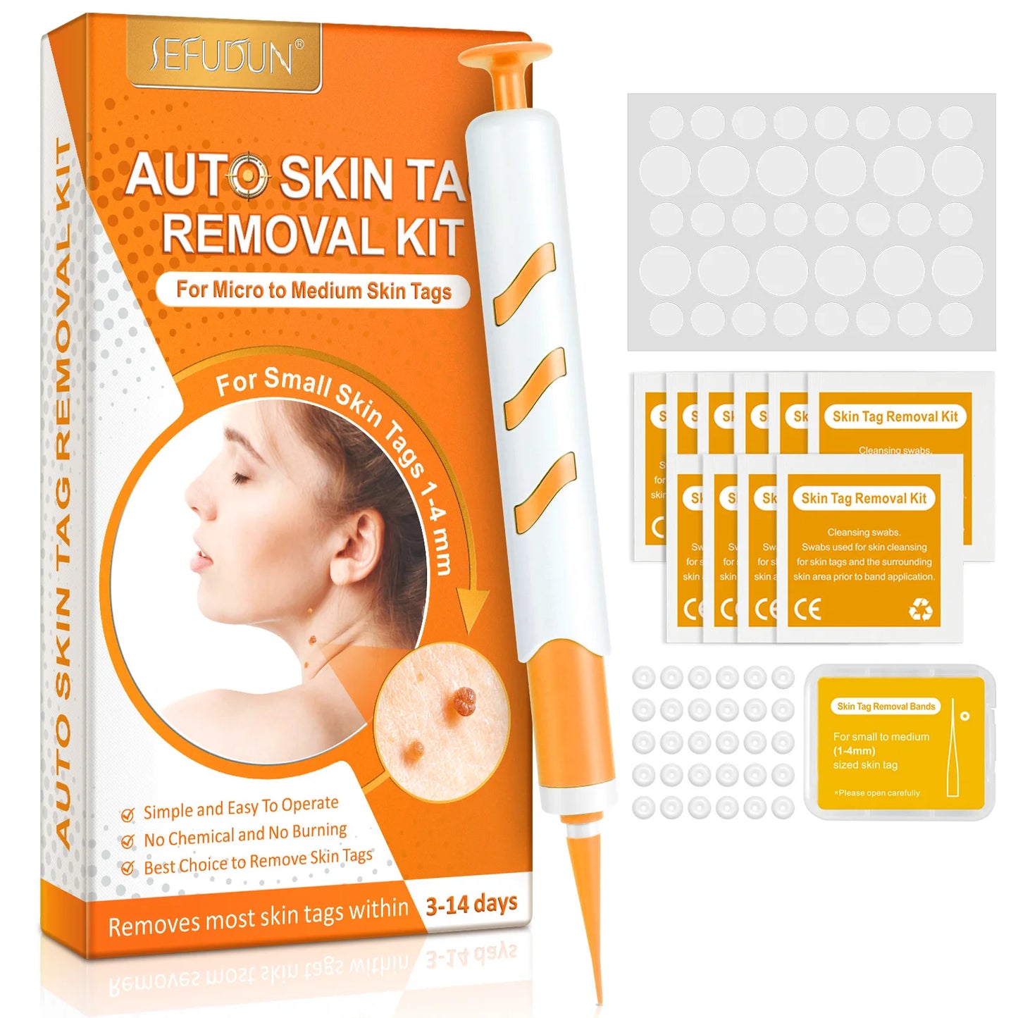 3 In1 Painless Auto Skin Tag Mole Wart Removal Kit Cleaning Tool Care Body Wart Dot Treatment for 1-4Mm Beauty Health Hot Sale