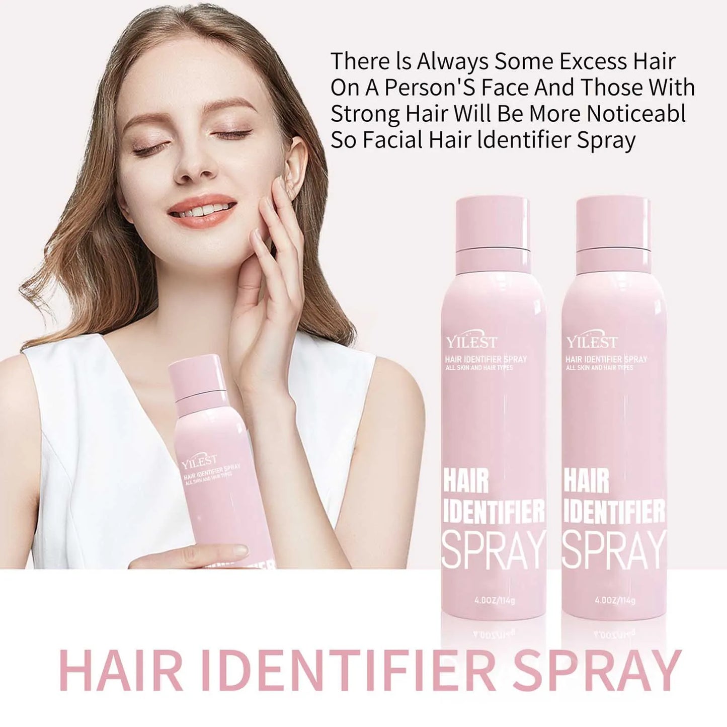 Facial Hair Removal Hair Identification Spray Painless Hair Remover Dermaplaning to Show Facial Hair Face Shaving Skin Care114G