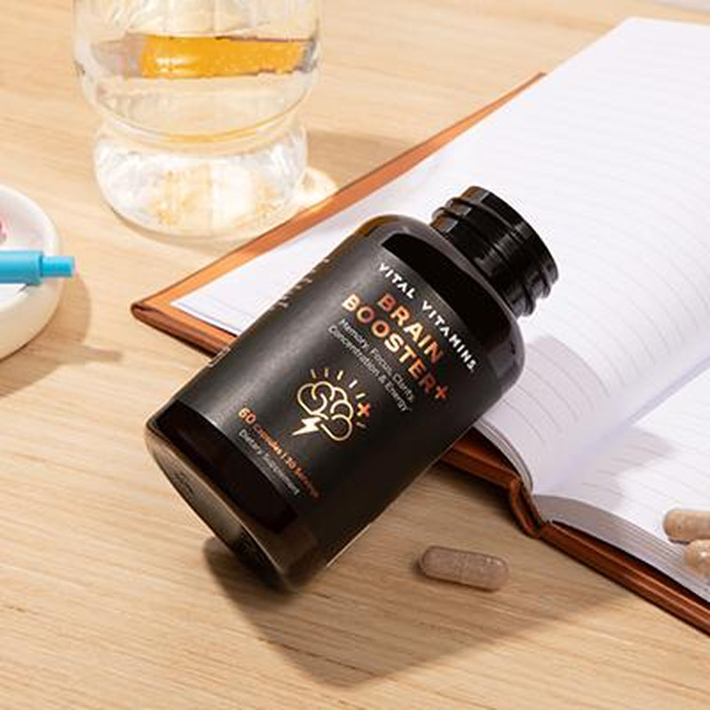 Brain Booster plus for Memory, Focus, Concentration, Neuro Energy, Clarity - with Lion'S Mane Mushrooms
