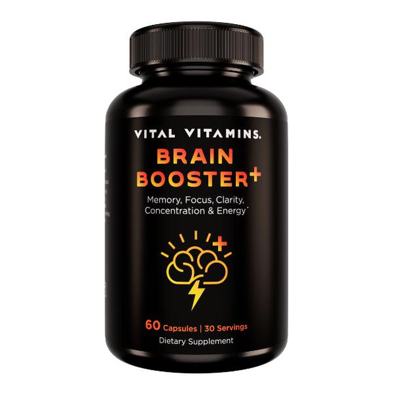Brain Booster plus for Memory, Focus, Concentration, Neuro Energy, Clarity - with Lion'S Mane Mushrooms