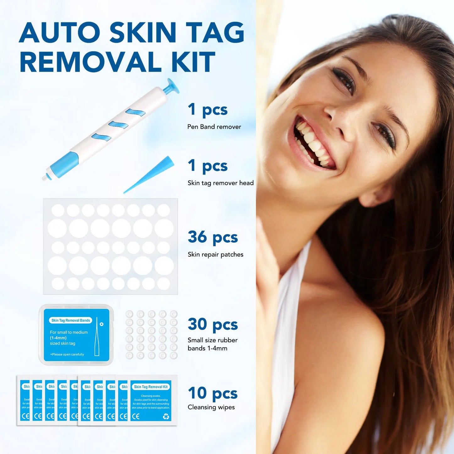 3 In1 Painless Auto Skin Tag Mole Wart Removal Kit Cleaning Tool Care Body Wart Dot Treatment for 1-4Mm Beauty Health Hot Sale