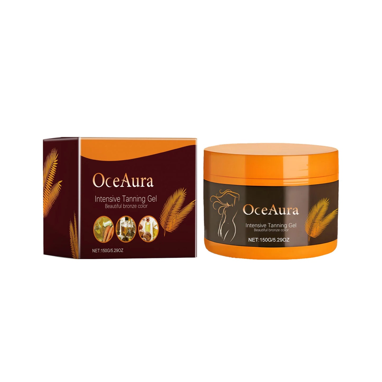 Body Tanning Gel Lasting Natural Bronzing Shiny Brown Skin Radiation Protect Nourishing Sunless Tanning Accelerator Cream 150G