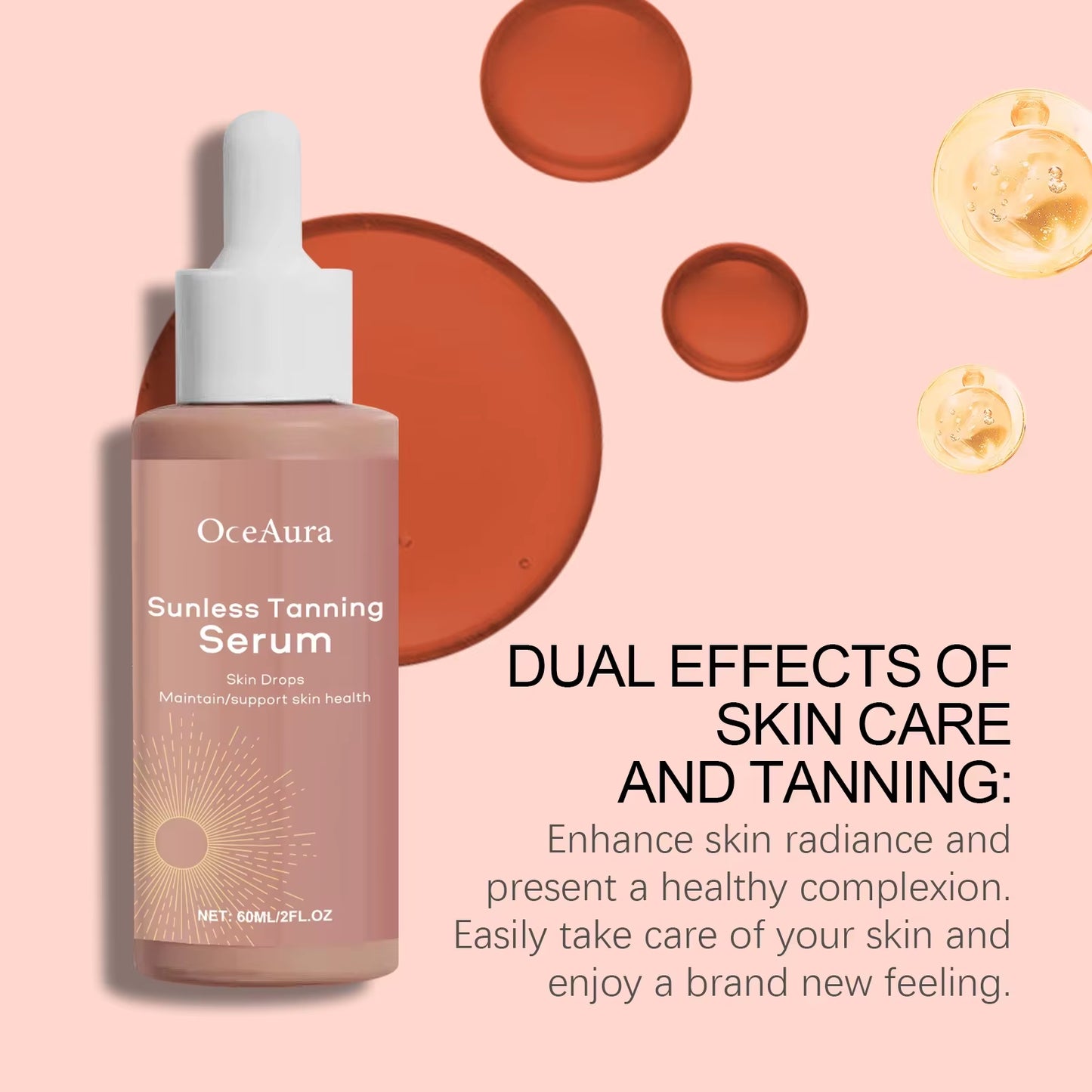 Self Tanning Drops Enhance Skin Melanin Liquid Bronzer Natural Tanner for Body Face Preventing Sunburn Sunless Tanning Products