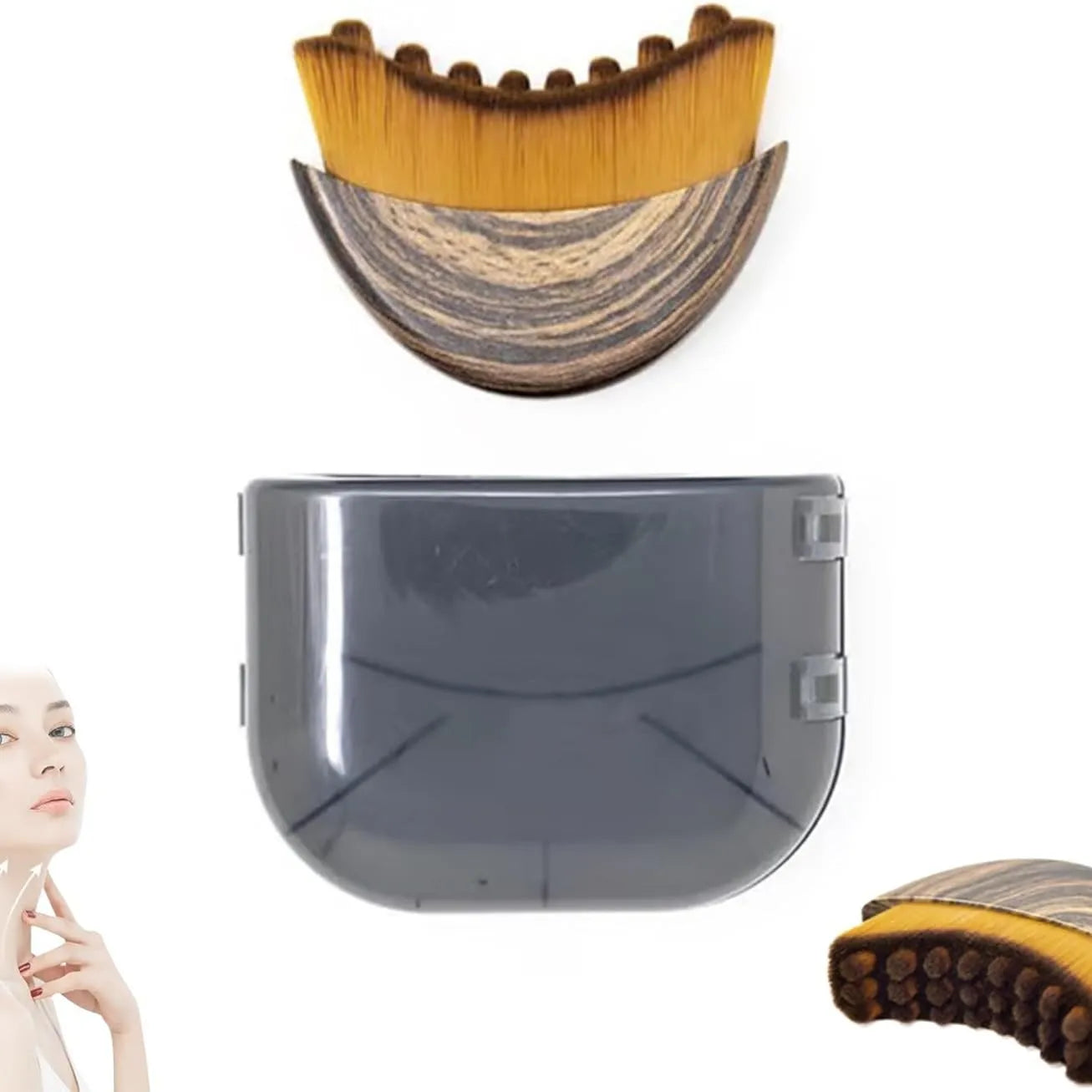 New Lymphatic Contour Face Brush with Gua Sha - Eye & Neck Care Tool for Facial Sculpting