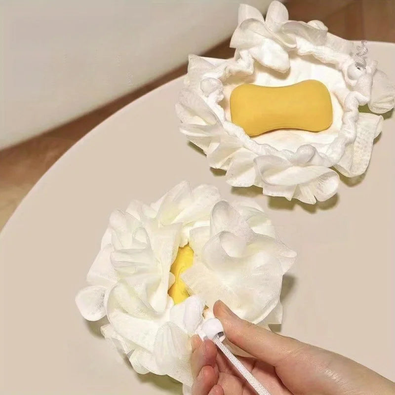 1 Piece of Soft Loofah Sponge Bath Ball -2-In-1 Soap Dispenser and Body Scrub, Exfoliating Shower Ball for Men and Women