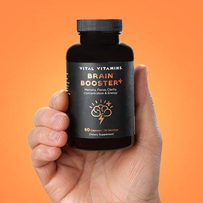 Brain Booster plus for Memory, Focus, Concentration, Neuro Energy, Clarity - with Lion'S Mane Mushrooms