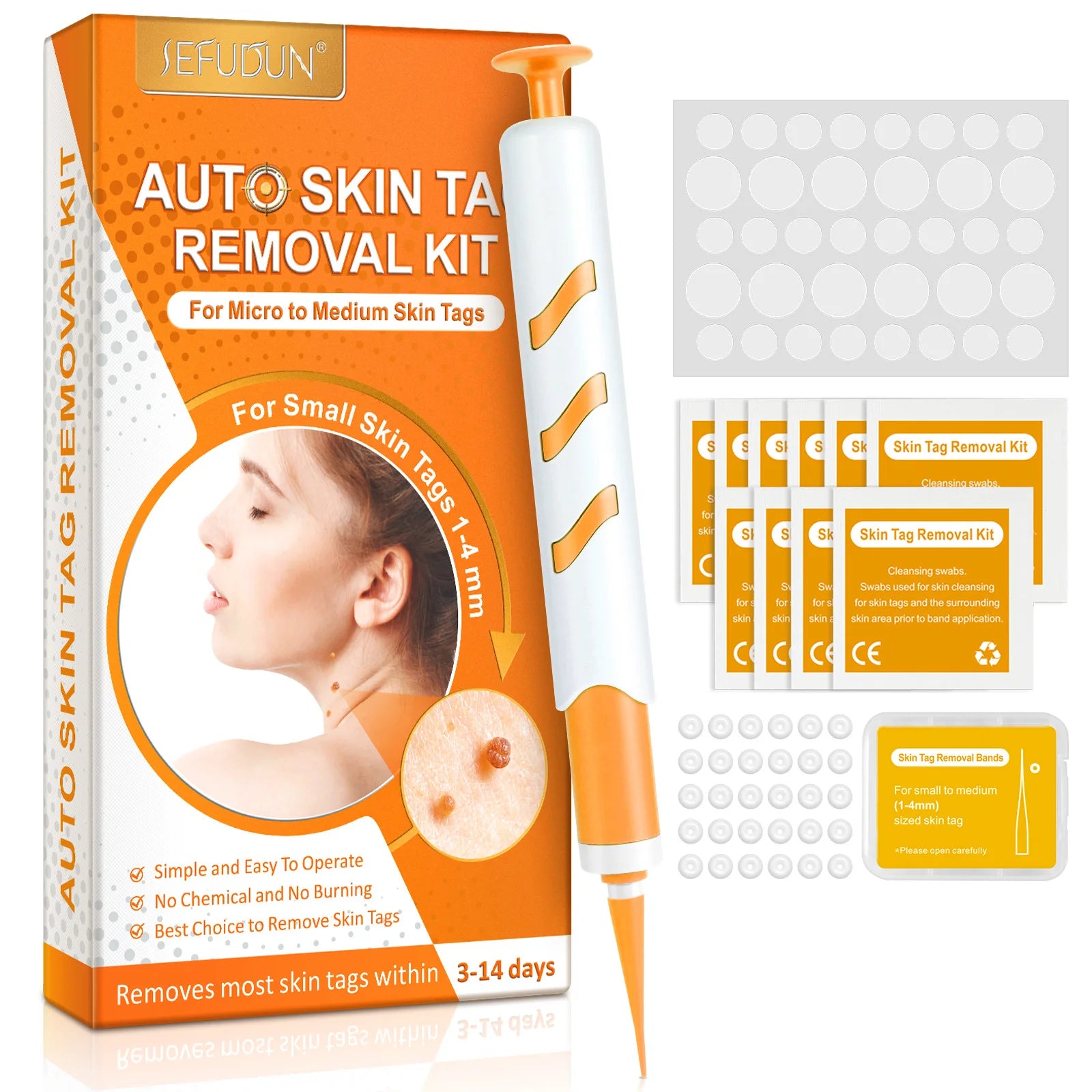 3 In1 Painless Auto Skin Tag Mole Wart Removal Kit Cleaning Tool Care Body Wart Dot Treatment for 1-4Mm Beauty Health Hot Sale