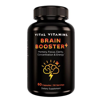 Brain Booster plus for Memory, Focus, Concentration, Neuro Energy, Clarity - with Lion'S Mane Mushrooms
