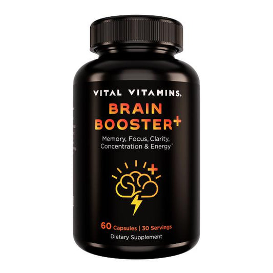 Brain Booster plus for Memory, Focus, Concentration, Neuro Energy, Clarity - with Lion'S Mane Mushrooms