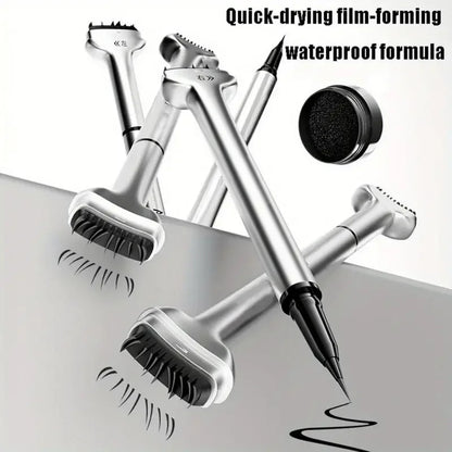 Lower Lash Stamp,2-In-1 Waterproof Sweatproof Eyeliner with Individual Liquid Eyeliner Reusable Eyelash Stamp Set Makeup