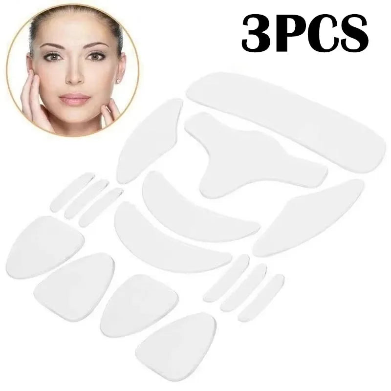 16-Piece Set Anti-Wrinkle Stickers Women Reusable Silicone Removal Sticker Face Forehead Neck Pad Aging Skin Lifting Care Patch