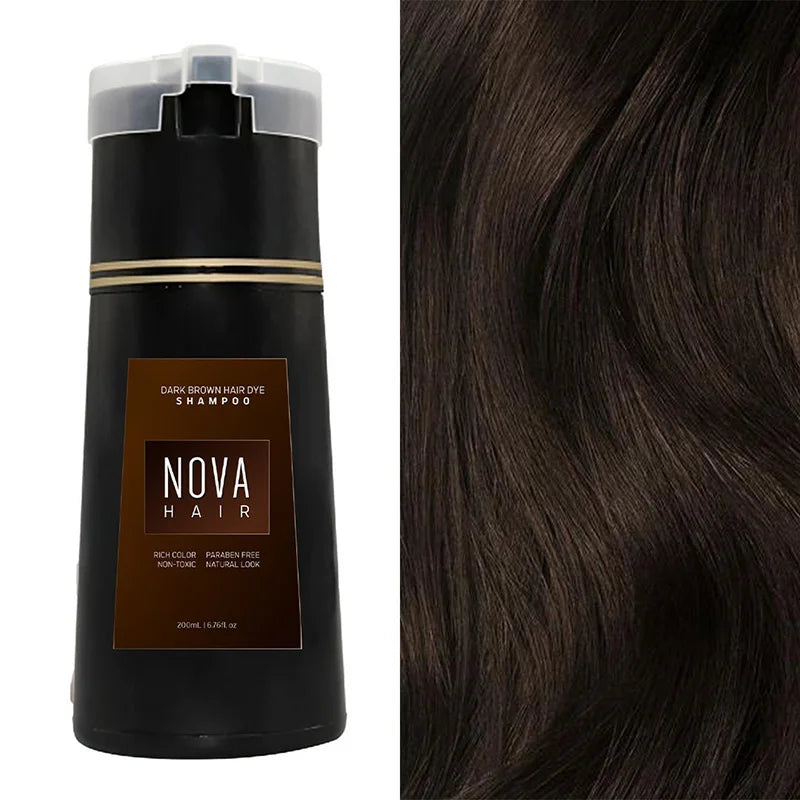 Nova Natural Moisturizing Hair Dye Fluffy Oil Control Smooth Shampoo 3 in 1 Effective Coverage White Hair Dye Hair Care Products