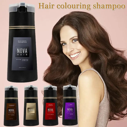 Nova Natural Moisturizing Hair Dye Fluffy Oil Control Smooth Shampoo 3 in 1 Effective Coverage White Hair Dye Hair Care Products