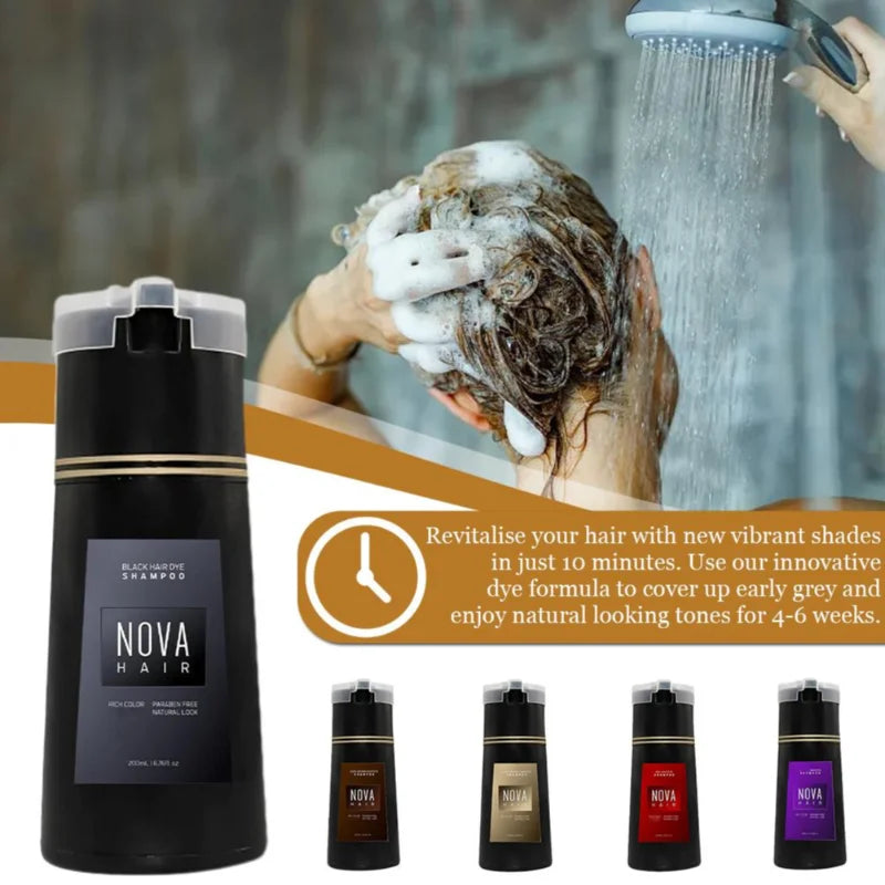 Nova Natural Moisturizing Hair Dye Fluffy Oil Control Smooth Shampoo 3 in 1 Effective Coverage White Hair Dye Hair Care Products